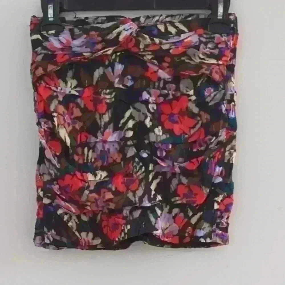 ZARA | Women's Multicolou Floral High Waisted Knotted Mini Skirt